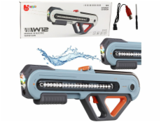 Velká puška W12 elektrická vodní LED šedá 60cm LEAN hračky