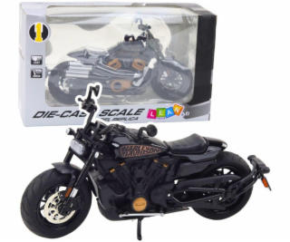 LeanToys Motocykl Chopper Kovová světla Zvuky Černo-zlaté...