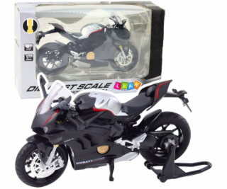 LeanToys Sportovní motocykl Kovová světla Zvuky Stříbrné ...