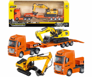 HUINA Nákladní vůz s přívěsem, odtahovka, kovový bagr, or...