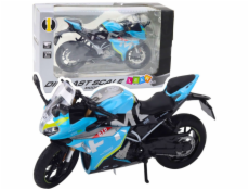 LeanToys Sportovní motocyklová kovová světla zvuky modré 1:12