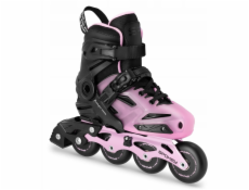 Spokey Freespo Junior rekreační nastavitelné kolečkové brusle, černo-růžové, velikost 35-38