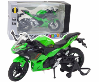 LeanToys Sportovní motocykly Kovová světla Zvuky Zelené 1:12