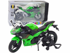 LeanToys Sportovní motocykly Kovová světla Zvuky Zelené 1:12