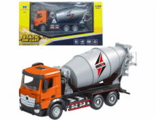LeanToys Míchačka betonu Stavební vozidlo Kov Huina Orange 1:50