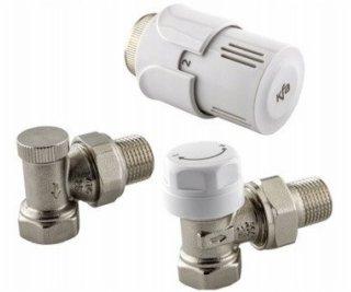 KFA Termostatická sada radiátorů rohová, bílá 757-140-07-BL