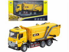 HUINA Pojízdný kovový popelářský vůz žlutá 1:50