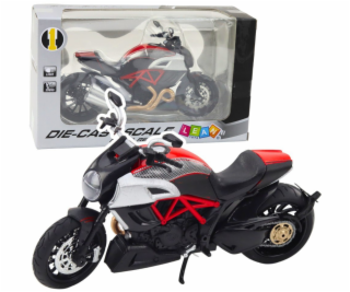 LeanToys Sportovní motocykl Kovová světla Zvuky Zlaté Čer...