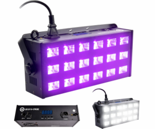 LIGHT4ME LED UV 18x3W reflektor + DMX stroboskop