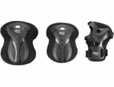 Nils Extreme Sada chráničů kolen, loktů a zápěstí na kolečkové brusle, skateboardy a koloběžky H8334 černé, velikost L