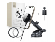 Tech-Protect Bezdrátová nabíječka MM15W-V10 s magnetickým magnetickým držákem MAGSAFE na palubní desku a větrací otvor do auta, 15W, černá