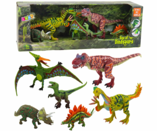 LeanToys Sada figurek dinosaurů s pohyblivými nohami a tl...