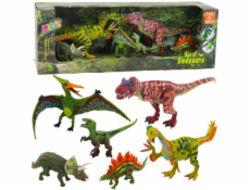 LeanToys Sada figurek dinosaurů s pohyblivými nohami a tlamami, 6 kusů, LEAN Toys