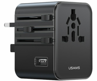 Usams Cestovní adaptér CC308 USB-C + USB-A 17W 4v1 US/AU/...