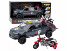 LeanToys Pickup s rozsvícenými světly motoru zní šedě 1:12