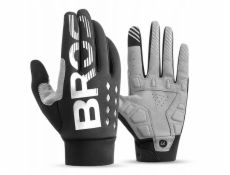 RockBros Cyklistické rukavice zateplené, dlouhé, velikost: M - černošedé