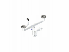 Tycner Sifon dřezu Instadrain fi 90 mm trubkový, 2komorový, s výpustí pro pračku/myčku 2657