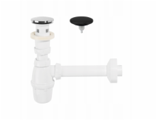 wirquin sifon k umyvadlu s rychloupínacím mechanismem a dvěma houbami, chromovaný a matně černý 30724762