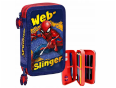 Kids Euroswan Spiderman SP50054 Dětský penál Euroswan s dvojitou přihrádkou a vybavením
