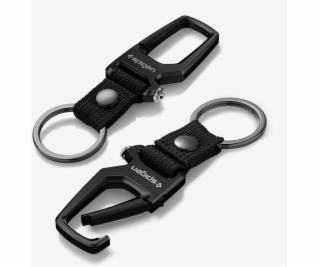 Spigen Karabina s klíčenkou, 2 ks, černá
