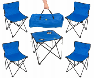 ModernHome Turistická sada - skládací stůl a židle (5 kusů)