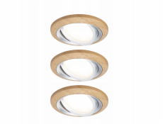 Paulmann LANATI COIN LED 3X 6W 470lm 84mm 2700K IP20 230V Dřevo/hliníkové zapuštěné osvětlení