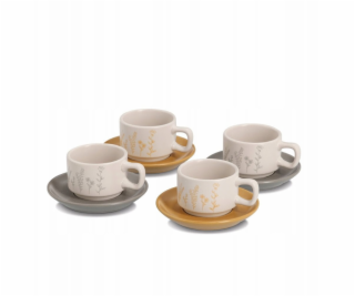 Zeller Sada na espresso FLOWERS, 4 šálky s podšálky, 70 ml