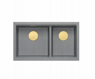 GraniteQ ČTVRÁK | LOGAN 120 | žulový kuchyňský dřez SILVE...