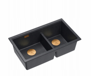 GraniteQ ČTVRÁK | LOGAN 120 | žulový kuchyňský dřez BLACK...