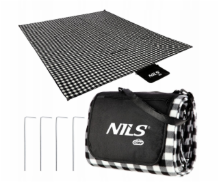 Nils NC2311 PIKNIKOVÁ DEKA BÍLO-ČERNÁ 200x200 CM PE + ALU...