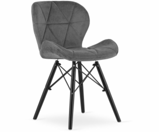 Leobert Sametová židle LAGO - šedé/černé nohy x 1