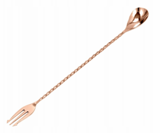 Bar Professional Barová lžíce s vidličkou 50 cm měděná