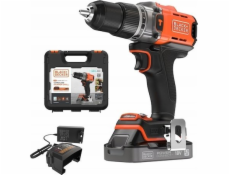 Black+Decker Akumulátorová vrtačka/šroubovák POWERCONNECT BCD383D1XK, 18 V (oranžová/černá, Li-ion baterie 2,0 Ah, pouzdro)