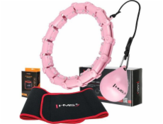 HMS Sada hula hoopů s výstupky a závažím hhw02 růžový zeštíhlující pás br163 černý