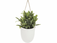 Springos Umělá závěsná rostlina v květináči, juka v bílém květináči