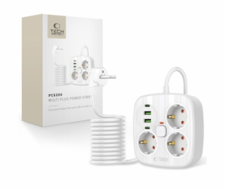 Tech-Protect Prodlužovací kabel PCS3x4, 2 USB a 2 Type-C ...