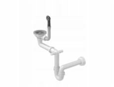 Quadron 3 1/2 zátkový odtok se sifonem, 1komorový Power Color stříbrný kámen (ŽULA - vertikální), úspora místa