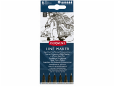 NoName Derwent Line Maker Fineliners, černé, 6 ks