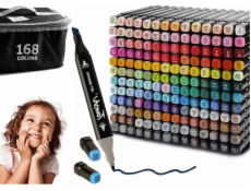 DWM Barevné fixy, oboustranné fixy, sada 168 černých kusů