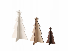 Kaemingk Dekorativní překližkové vánoční stromky KARL, 12-25 cm, 3 ks.