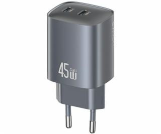 Usams Nabíječka CC305 T66 45W GaN 2xUSB-C, černá