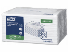 Tork – 2v1 opakovaně použitelné čisticí a drhnoucí utěrky, bílé, 45 kusů