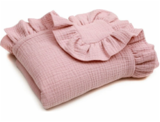 Pulp Deka z mušelínu s volánky 90x120cm růžová