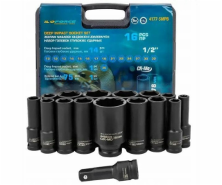 JCB Sada hlubokých rázových objímek 1/2  16 dílů. (6stran...