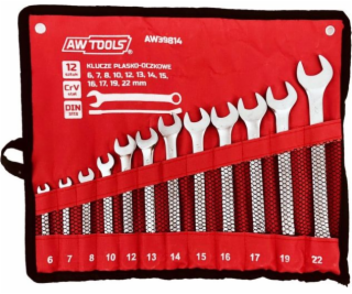 AWTools Sada kombinovaných klíčů 12 kusů, 6 mm-22 mm, mat...
