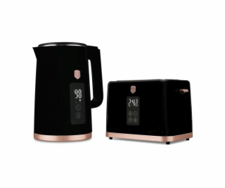 Rychlovarná konvice + toustovač 2200W sada Black Rose Col...