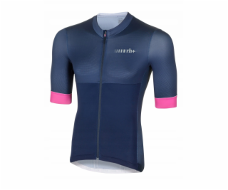 RH+ Cyklistický dres zeroLogo TMAVĚ MODRÁ/FUKSÁŽOVÁ - L