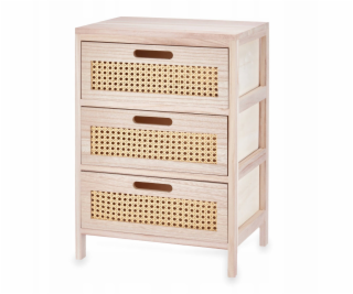 Giftdecor Úzká komoda se 3 zásuvkami, vídeňské proutí, 29...