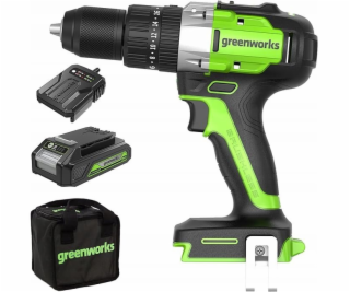 Greenworks 24V vrtačka-šroubovák GD24DD60K2 sada nabíječk...