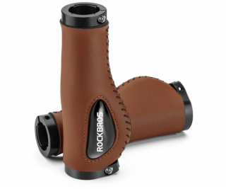 RockBros Ergonomické kožené rukojeti na kolo - hnědé Ergo...